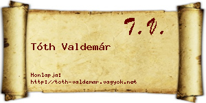 Tóth Valdemár névjegykártya